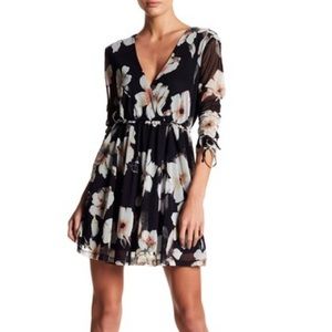 Lush floral mesh mini dress